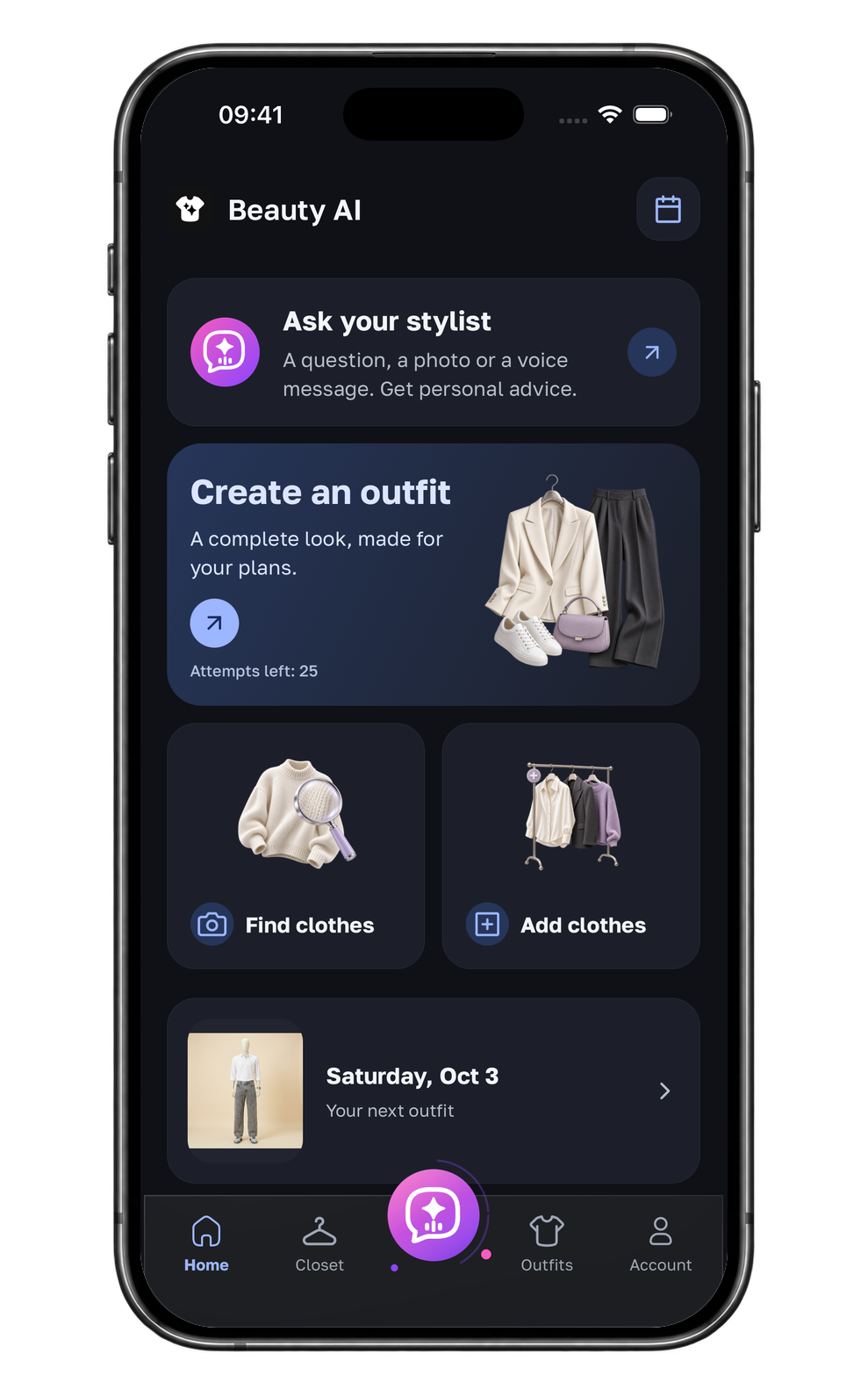 Beauty AI Vorschau zur Outfit-Erstellung
