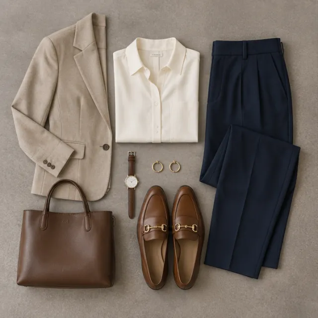 A coordinated work outfit
