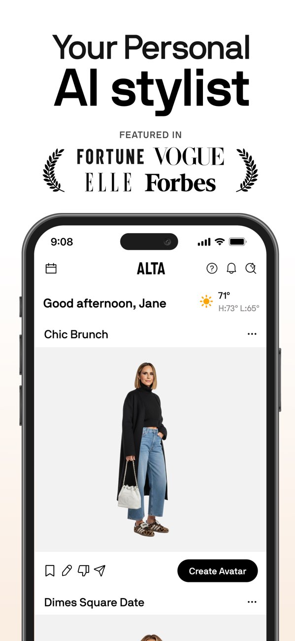 Alta Daily app interface screenshot