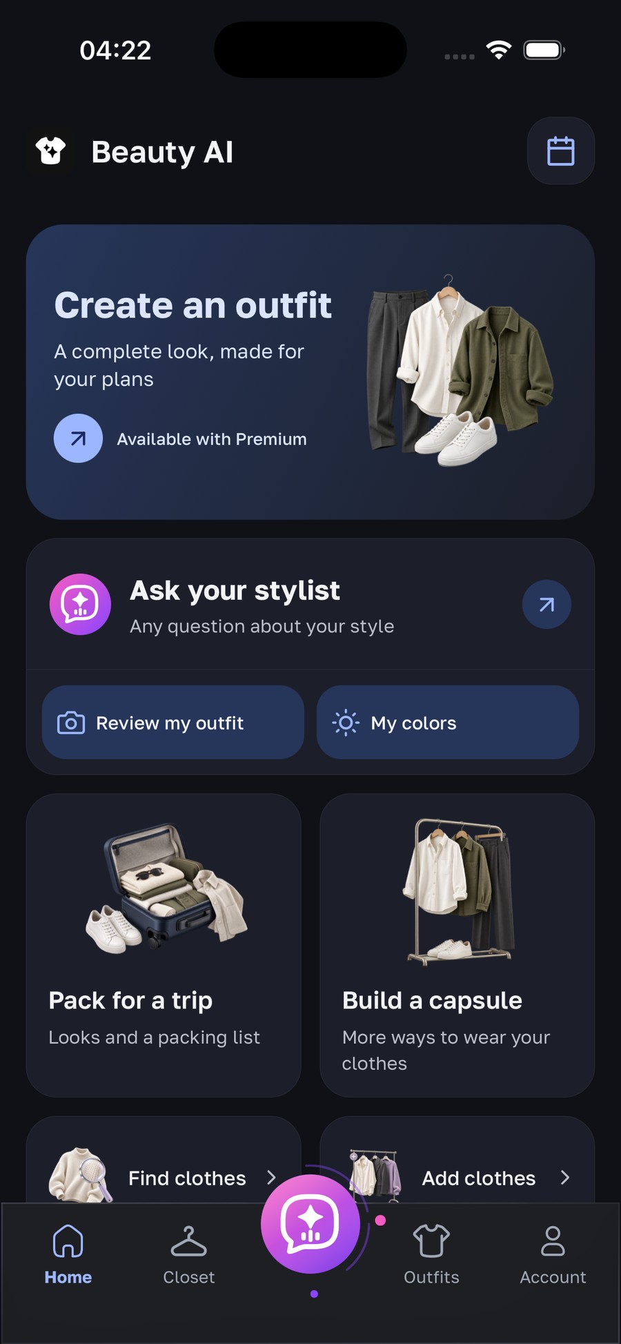 Beauty AI app interface screenshot