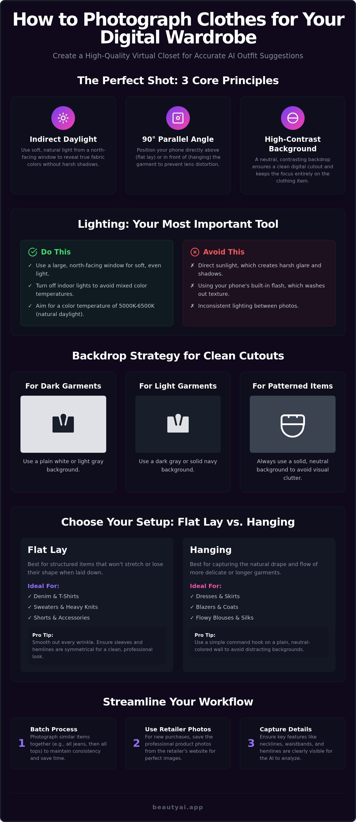 How to photograph clothes for a wardrobe app