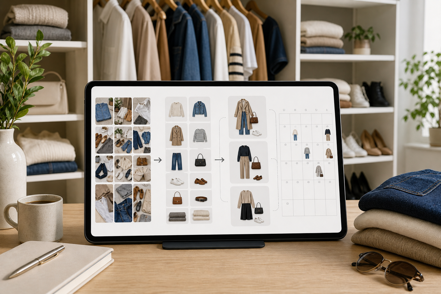 Fotobibliothek wird zu digitalem Kleiderschrank und Outfit-Planungsboard