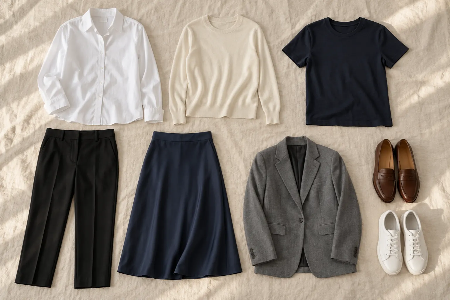 AI-genererad illustration: Samordnade business casual-kläder för en arbetsvecka